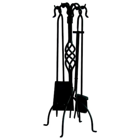 Blueprints 5 PC BLACK WROUGHT IRON FIRESET WITH CENTER WEAVE BL2674748